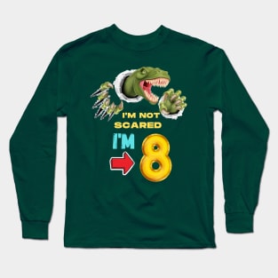 8th Birthday Dinosaur Long Sleeve T-Shirt